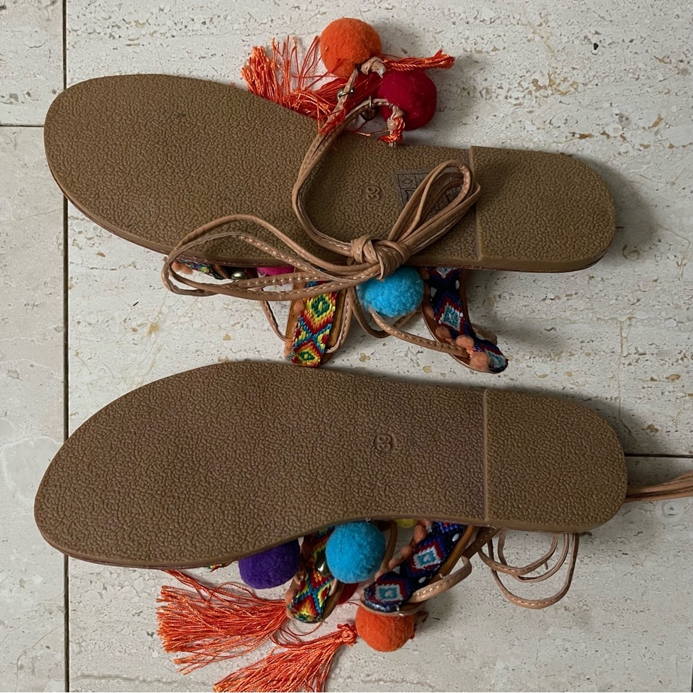NEW Pom Pom Greek Sandals - Picture 4 of 4